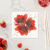 Serviette En Papier Poppies du jardin rouge vif (En situation)