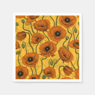 Serviette En Papier Poppies orange