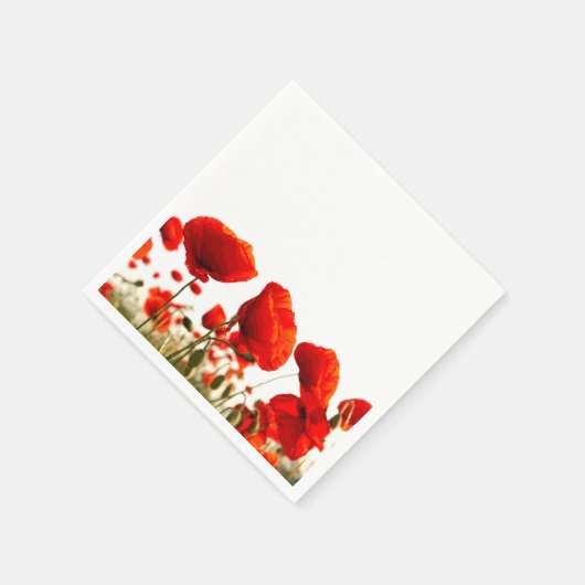Serviette En Papier Poppies rouges (Coin)