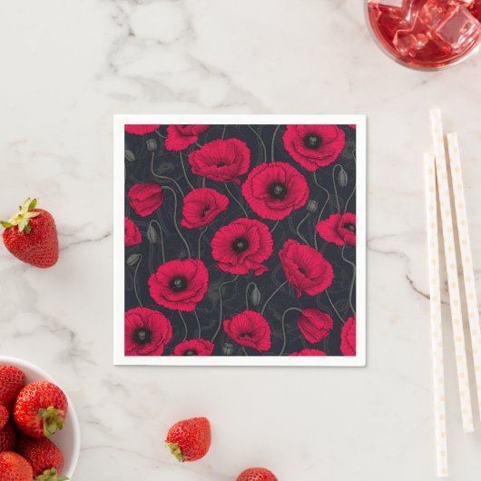 Serviette En Papier Poppies rouges (En situation)