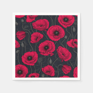 Serviette En Papier Poppies rouges