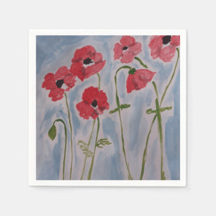 Serviette En Papier Poppies rouges sauvages