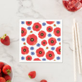 Serviette En Papier Poppys Et Cornflowers Motif (En situation)
