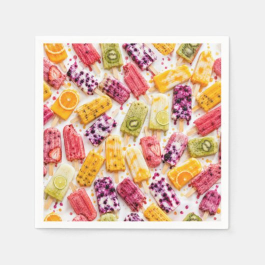 Serviette En Papier Popsicles de fruits congelés Abstrait (Devant)