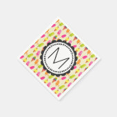 Serviette En Papier Popsicles et crème glacée Monogramme personnalisé (Coin)