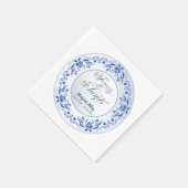 Serviette En Papier Porcelaine Blue Floral Funérailles (Coin)