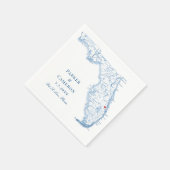 Serviette En Papier Port St. Lucie Floride Carte Mariage élégant (Coin)