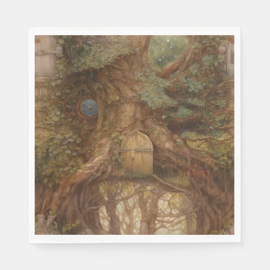 Serviette En Papier Porte de Fée de la Forêt (Devant)