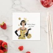 Serviette En Papier Porte fille 1920 flapper, Art Déco (En situation)