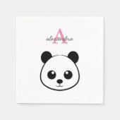Serviette En Papier Porte-panda coutume Monogramme (Devant)