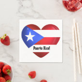 Serviette En Papier Porto Rico - Coeur du drapeau (En situation)