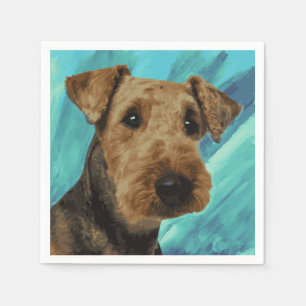 Serviette En Papier Portrait d'Airedale Terrier