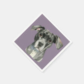 Serviette En Papier Portrait d'aquarelle Black Pit Bull Dog (Coin)