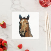 Serviette En Papier Portrait de cheval (En situation)