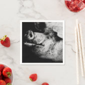 Serviette En Papier portrait de cochon (En situation)