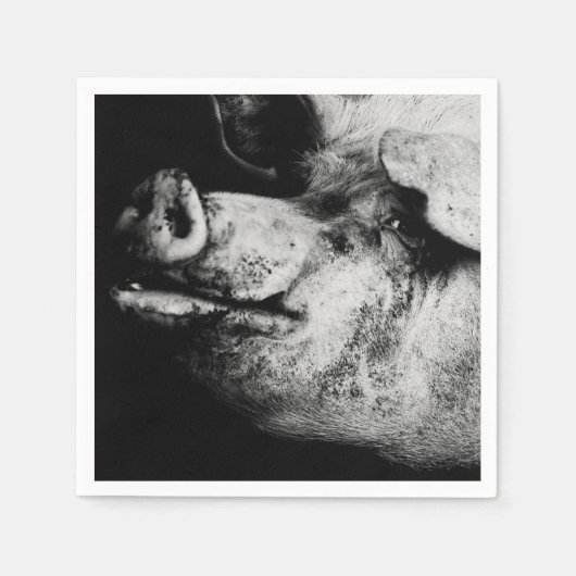 Serviette En Papier portrait de cochon (Devant)