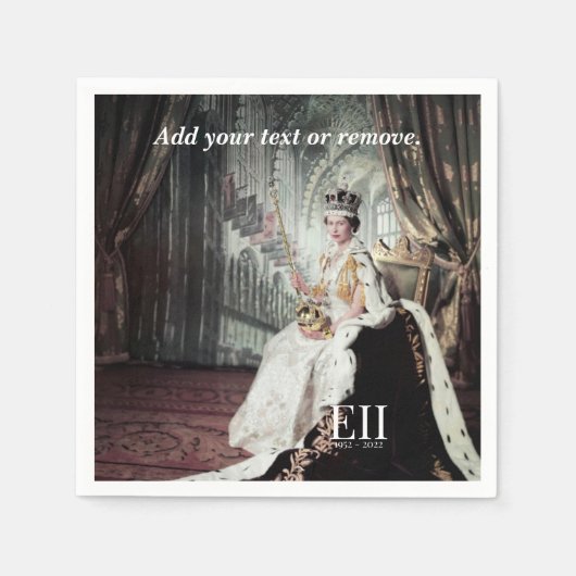 Serviette En Papier Portrait de la reine Elizabeth 2 (Devant)