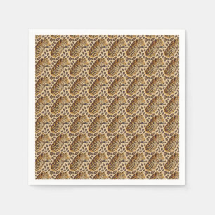 Serviette En Papier Portrait de léopard majestueux Motif d'impression
