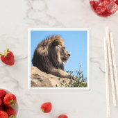 Serviette En Papier Portrait de lion vu du profil (En situation)