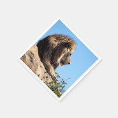 Serviette En Papier Portrait de lion vu du profil (Coin)