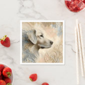 Serviette En Papier Portrait de peinture caustique d'un Golden Retriev (En situation)