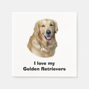 Serviette En Papier Portrait de photo de chien de golden retriever