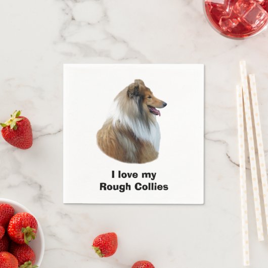 Serviette En Papier Portrait de Rough Collie (En situation)