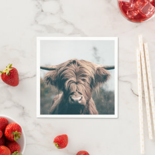 Serviette En Papier Portrait de vache Highland