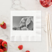 Serviette En Papier Portrait d'éléphant (En situation)