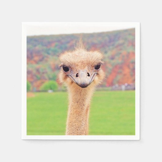 Serviette En Papier Portrait d'Ostrich (Devant)
