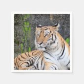 Serviette En Papier Portrait dramatique d'un tigre au repos (Devant)