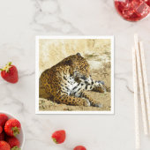 Serviette En Papier Portrait du profil de la ferme Jaguar sur le sol (En situation)