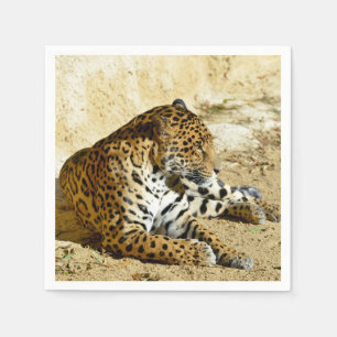 Serviette En Papier Portrait du profil de la ferme Jaguar sur le sol