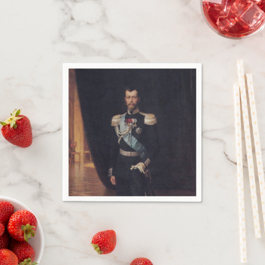 Serviette En Papier Portrait du tsar Nicholas II (par Albert Edelfeel) (En situation)