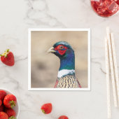 Serviette En Papier Portrait d'un faisan (En situation)