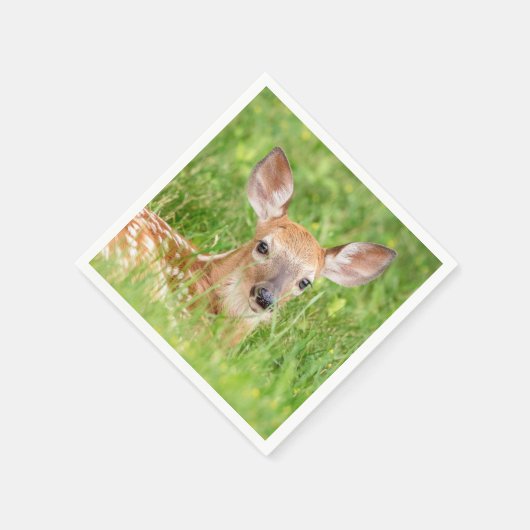 Serviette En Papier Portrait d'un faon (cerf de Virginie) (Coin)