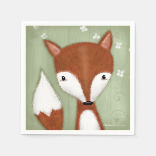 Serviette En Papier Portrait Fox (Devant)