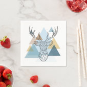 Serviette En Papier Portrait géométrique des cerfs (En situation)