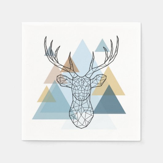 Serviette En Papier Portrait géométrique des cerfs (Devant)