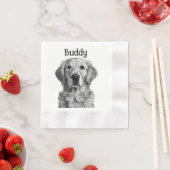 Serviette En Papier Portrait Golden Retriever (En situation)
