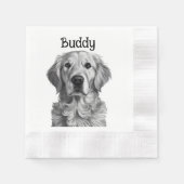 Serviette En Papier Portrait Golden Retriever (Devant)