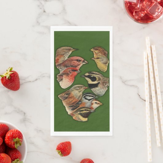 Serviette En Papier Portrait naturel sauvage d'oiseaux (En situation)