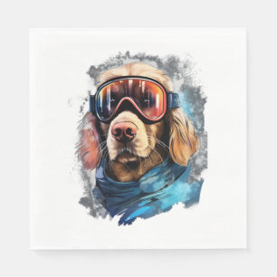 Serviette En Papier Portraits Pooch sophistiqués Tête de Chien tendanc