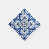 Serviette En Papier Portugais Azulejo Vintage (Coin)