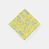 Serviette En Papier Portugais Lisbonne Sardines Motif Azulejos Jaune (Coin)