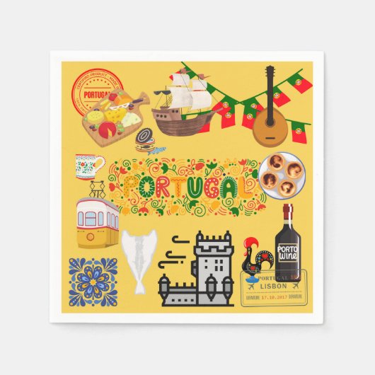 Serviette En Papier Portugal (Devant)