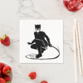 Serviette En Papier Pose à pinceau en encre Catwoman (En situation)