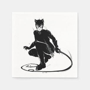 Serviette En Papier Pose à pinceau en encre Catwoman