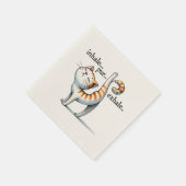 Serviette En Papier Pose Yoga Chat - Inhale - Pur - Exhale (Coin)
