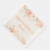 Serviette En Papier Poser Fleurs Beiges Fleur Floral (Coin)